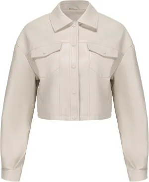 Women's Solid Color Casual Long Sleeved Single Breasted Short Lapel Leather Jacket Jacket Jacket Womens Vest Coat