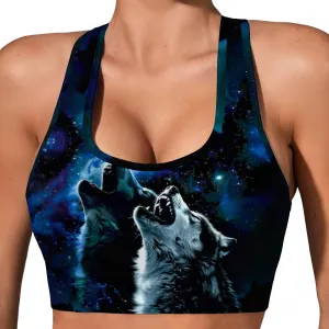 Womens Sports Bra Funny Print Workout Yoga Bras for Women Mandala Tops Dragonfly Tops