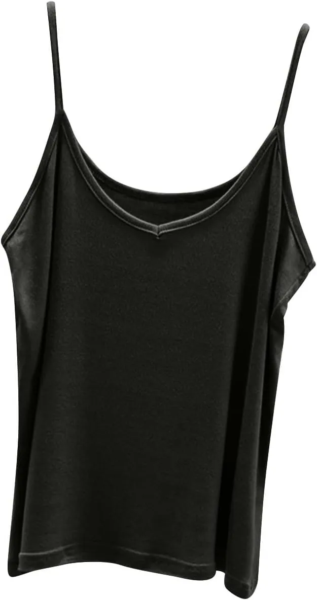Womens Tank Top for Women Modal Camisole Sleeveless Racerback V Neck Spaghetti Strap Cami Pajama Tops Basic Layer