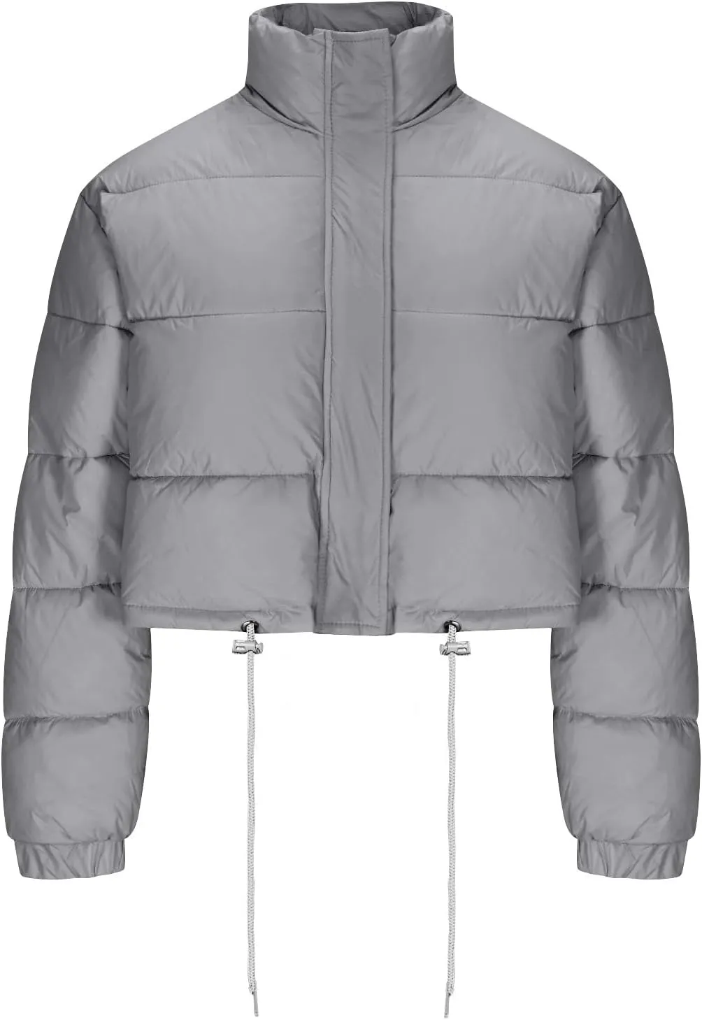 Womens Winter Short Coats Turtleneck Puffer Jackets Sexy Crop Casual Solid Color Padded Wadded Down Coat Top