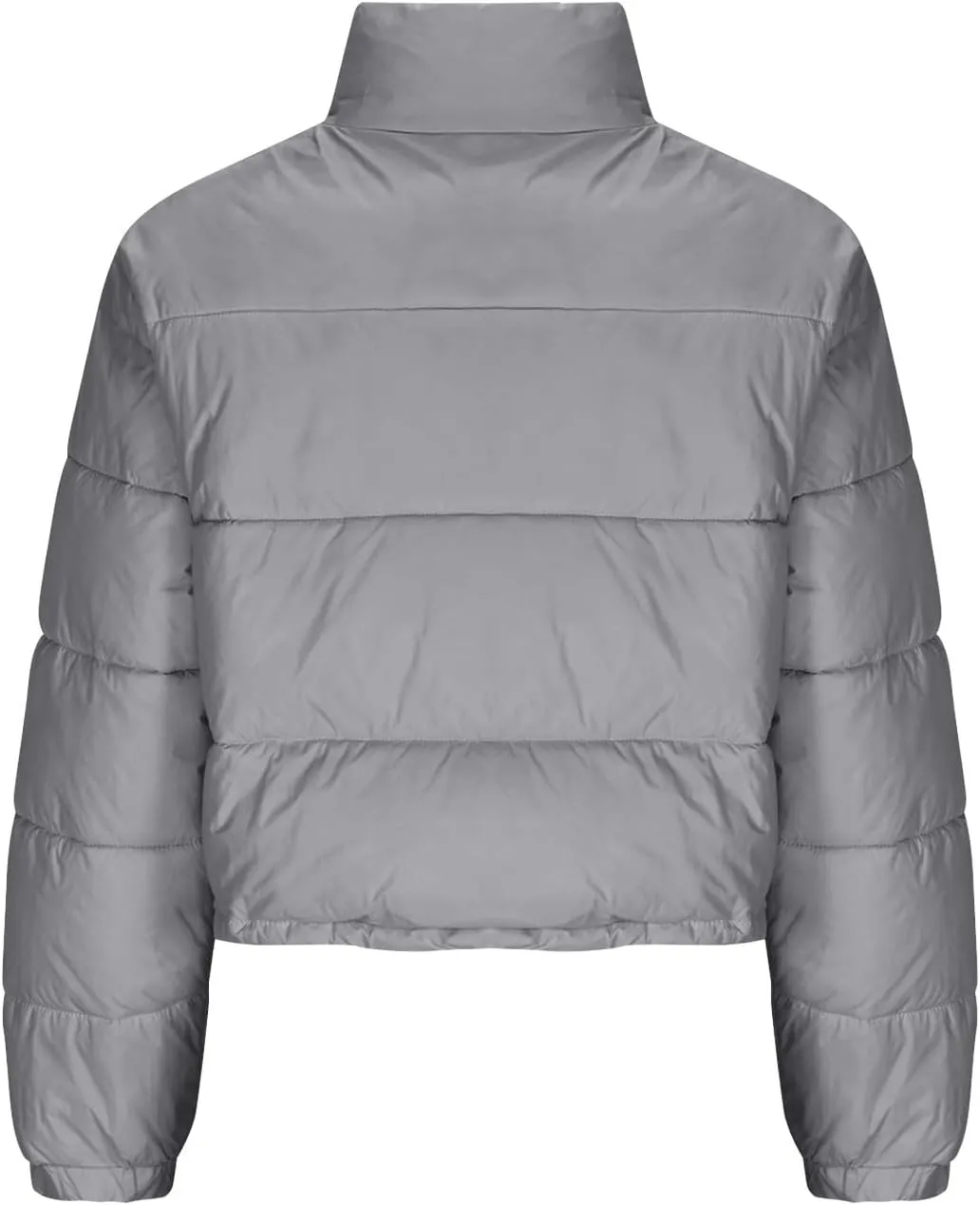 Womens Winter Short Coats Turtleneck Puffer Jackets Sexy Crop Casual Solid Color Padded Wadded Down Coat Top