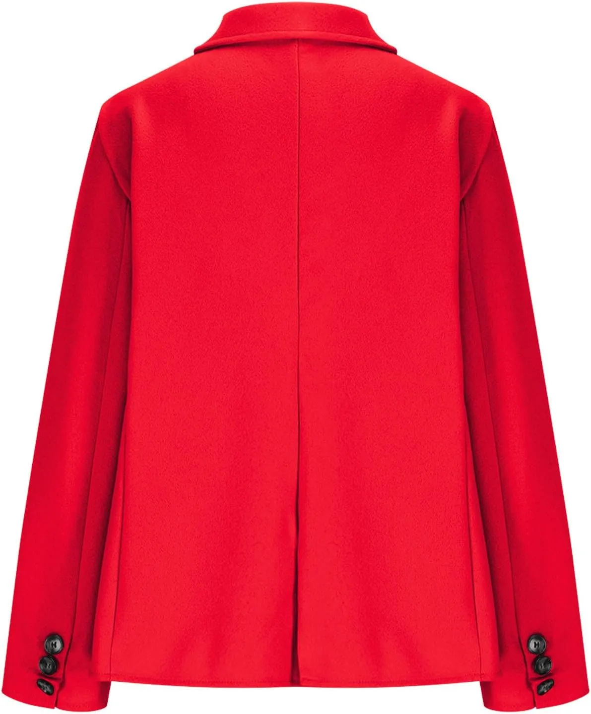 Women's Woolen Suit Jackets Plus Size Fashion Notch Lapel Long Sleeves Trench Coat Winter Warm Blazer Windbreaker