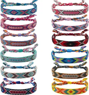 Woven Friendship Bracelets Adjustable Braided Bracelets Handmade Colorful Adjustable String Bracelets with a Sliding Knot Closure for Women