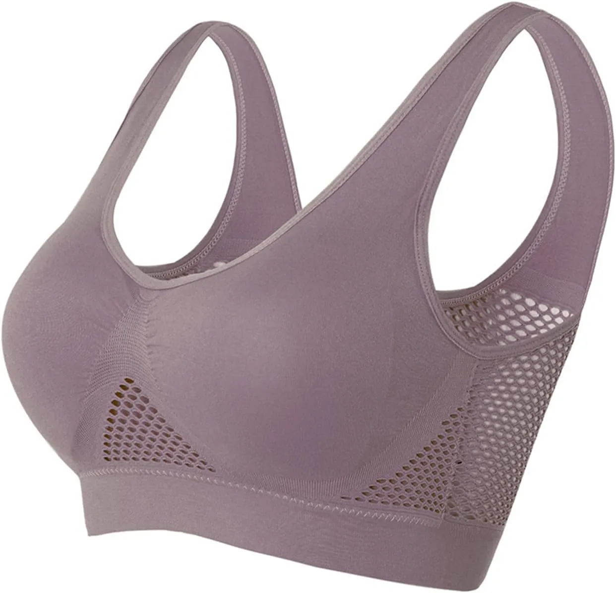 yardsong Sports Bras for Women Plus Size Wireless Seamless Push Up Bras Full Coverage Breathable Comfort Stretch Yoga Bra